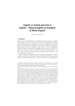 English in Ireland and Irish in English &ndash; Hiberno