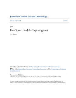 Free Speech and the Espionage Act