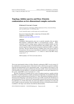 Topology, hidden spectra and Bose&ndash;Einstein condensation on low