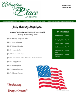 July 2016 Newsletter