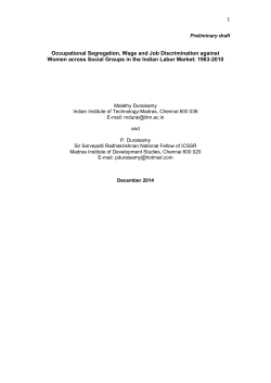 1 Occupational Segregation, Wage and Job Discrimination against