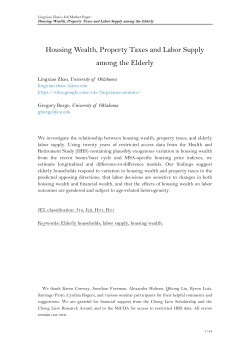 Housing Wealth, Property Taxes and Labor Supply among the Elderly