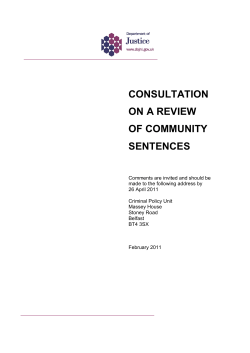 consultation on a review of community sentences