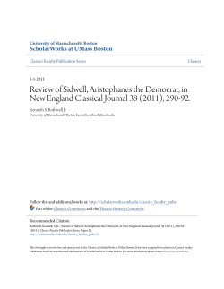 Review of Sidwell, Aristophanes the Democrat, in New England