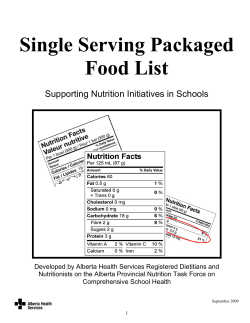 Single Serving Packaged Food List