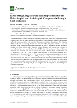 Partitioning Longleaf Pine Soil Respiration into Its Heterotrophic and