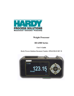 HI 6300 Manual for Units Shipped before 6.27.14