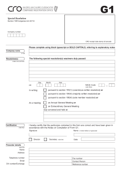 g1 - special resolution