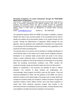 Promoting Compliance of Locator Enterprises through the PEZA