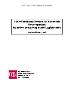 Use of Eminent Domain for Economic Development