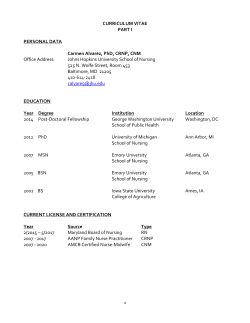 CURRICULUM VITAE PART I PERSONAL DATA Carmen Alvarez