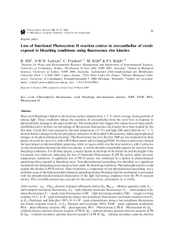 Loss of functional Photosystem II reaction centres in zooxanthellae