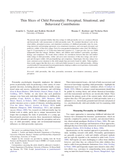 Thin Slices of Child Personality: Perceptual, Situational, and
