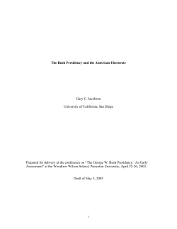 The Bush Presidency and the American Electorate