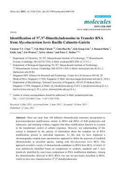 Identification of N6,N6-Dimethyladenosine in Transfer RNA from