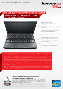 THE LENOVO&reg; THINKPAD&reg; X230 NOTEBOOK