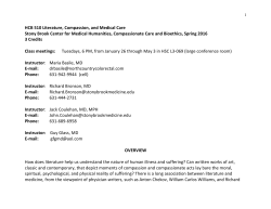 HCB 510 Literature, Compassion, and Medical Care Stony Brook