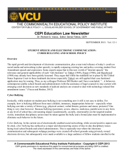 September 2013: Student speech and electronic communication