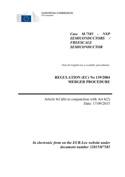 Case M.7585 - NXP SEMICONDUCTORS / FREESCALE