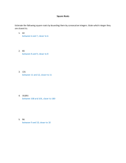 Square Roots Estimate the following square roots by bounding them