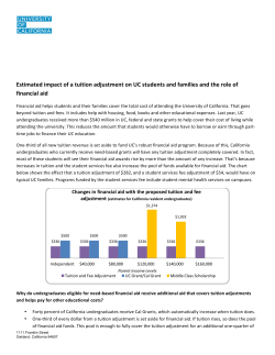 Estimated impact of a tuition adjustment on UC students and families