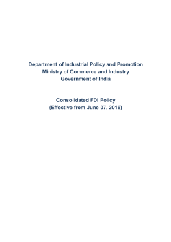 Department of Industrial Policy and Promotion Ministry of Commerce
