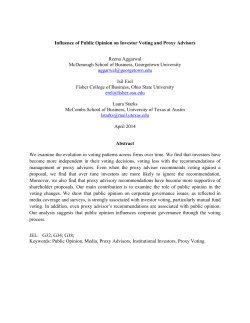 Influence of Public Opinion on Investor Voting and Proxy Advisors