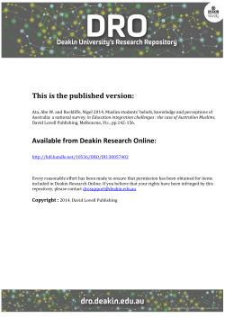 This is the published version: Available from Deakin