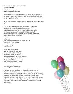 CORNELIA`S BIRTHDAY: 15 JANUARY CANDLE PRAYER Material