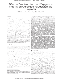 Effect of Dissolved Iron and Oxygen on Stability of HPAM.