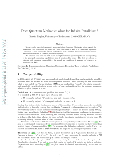 Does Quantum Mechanics allow for Infinite Parallelism?