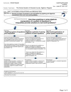 How does graphing or using algebraic manipulation of a system of