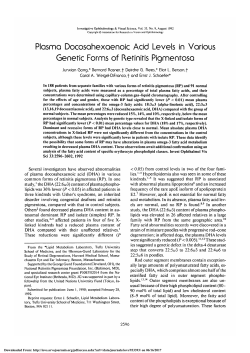 Plasma docosahexaenoic acid levels in various genetic forms of