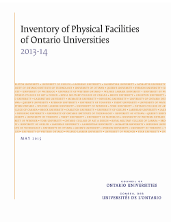 COU Inventory of Physical Facilities of Ontario Universities 2013-14