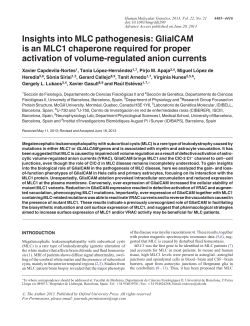 Insights into MLC pathogenesis: GlialCAM is an MLC1 chaperone