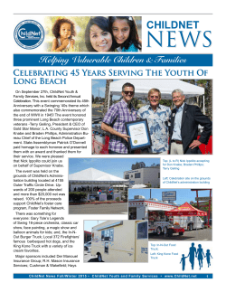 Fall &ndash; Winter 2016 Newsletter - ChildNet Youth and Family Services