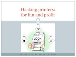 Hacking printers: for fun and profit