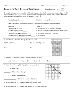 Review for Test 3: Linear Functions