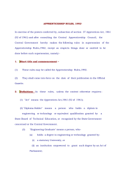 Apprenticeship Rules 1992 - Directorate General of Training