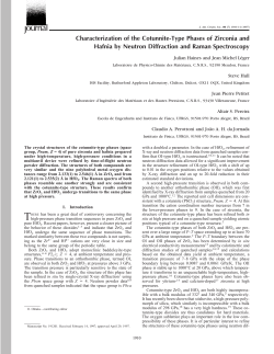 Characterization of the Cotunnite-Type Phases of Zirconia - if