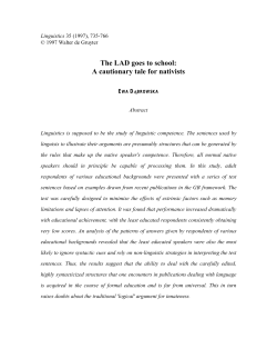The LAD goes to school: A cautionary tale for nativists