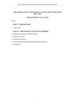 Kiambu County Provisional Collection of Revenue Bill, 2015
