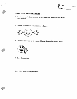 Strategy for Writing Lewis Structures 1. Total number of valence