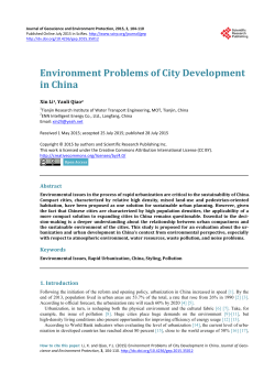 Environment Problems of City Development in China