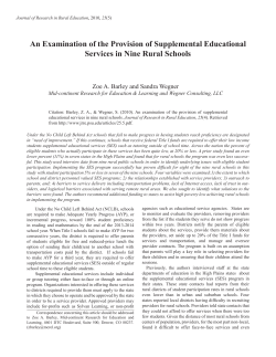 An Examination of the Provision of Supplemental Educational