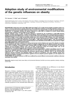 Adoption study of environmental modifications of the