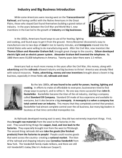 Industry and Big Business Introduction