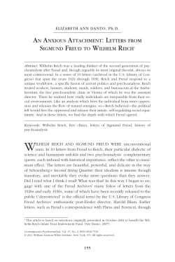 AN ANxIOUS ATTACHMENT: LETTERS FROM SIGMUND FREUD