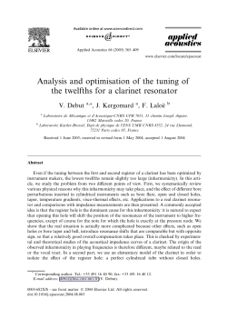 Analysis and optimisation of the tuning of the twelfths for a clarinet