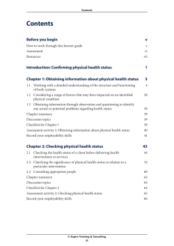 Contents - Aspire Learning Resources